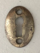 VINTAGE OLD OVAL ESCUTCHEON KEY HOLE KEYHOLE COVER PLATE