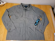 Mack Russo Men's Large Wind Breaker Water Resistant Gray W/ Pockets NWT!
