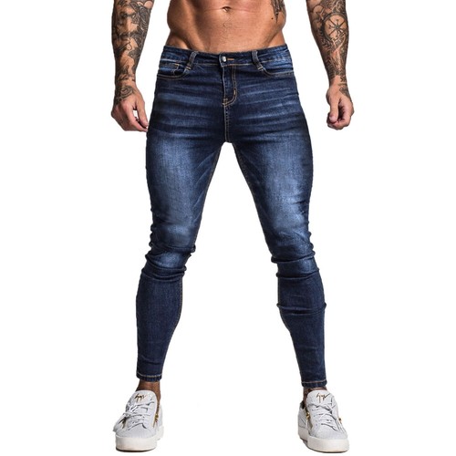 GINGTTO Blue Men Skinny Jeans Stretch Slim Fit Fashion Casual Denim  Trousers | eBay