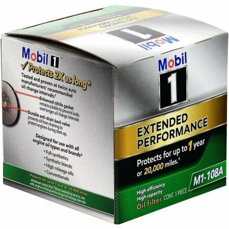 M1-108A Mobil 1 EP Oil Filter Protects up to 1 Year or 32000KM Z495 Z436 HP1008