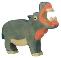 Holztiger 80160 Nilpferd Holzfigur Bemalt