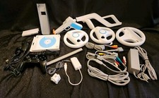 Nintendo Wii Bundle Controller, Cables, Wheels, Various As Is Not Tested