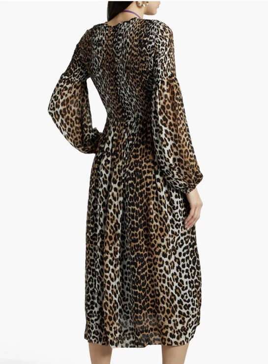 Ganni robe leopard new arrivals