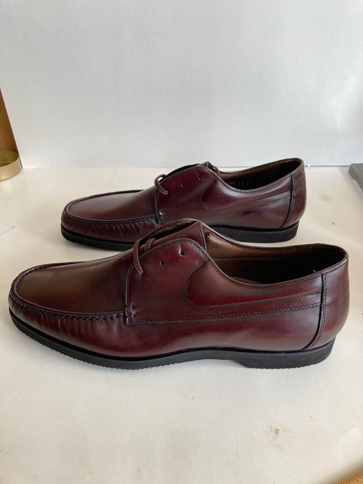 SAOLA Scarpe stringate Wright Walker da uomo in pelle bordeaux taglia 13 D suola in gomma ITALIA