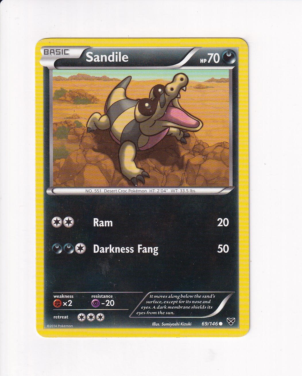 2014 VINTAGE POKEMON SANDILE 69/146 (#1)