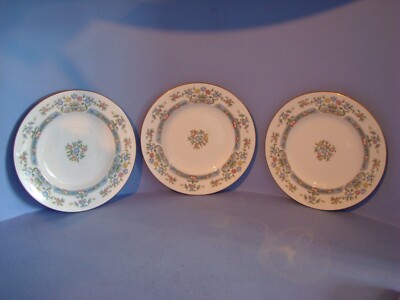 ROYAL WORCESTER MAYFIELD MUSTER, 3 X DESSERTTELLER 20,5 CM DURCHMESSER, 1. QUALITÄT