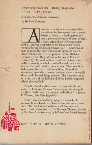 Rebel in Paradise A Biography of Emma Goldman by Richard Drinnon (Trade Paperba - Picture 2 of 3