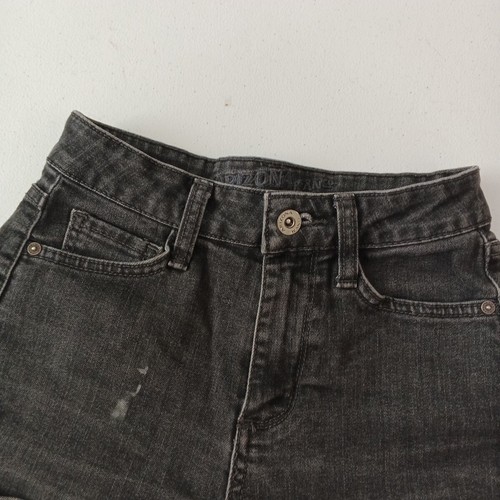 ARIZONA JEAN CO Girls Denim Shorts Faded Black 5 Pocket Size 1 (W24) - Picture 2 of 10
