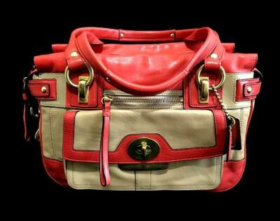 NICE Coach Ltd Ed Penelope Spectator Coral Putty Leather Large