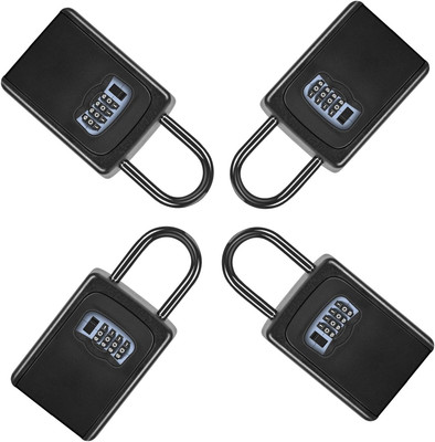 4-Pack Portable Key Lock Box   Weatherproof Resettable Code Security