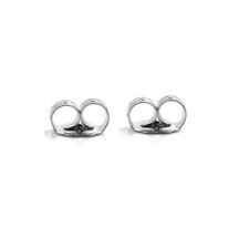 Solid 14k White Gold Earrings Pushbacks 3mm Butterfly - Pair
