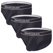 3-PACK Men's Briefs Underwear Bulge Pouch Ice Silk Low Rise Bikini Soft  M-2XL