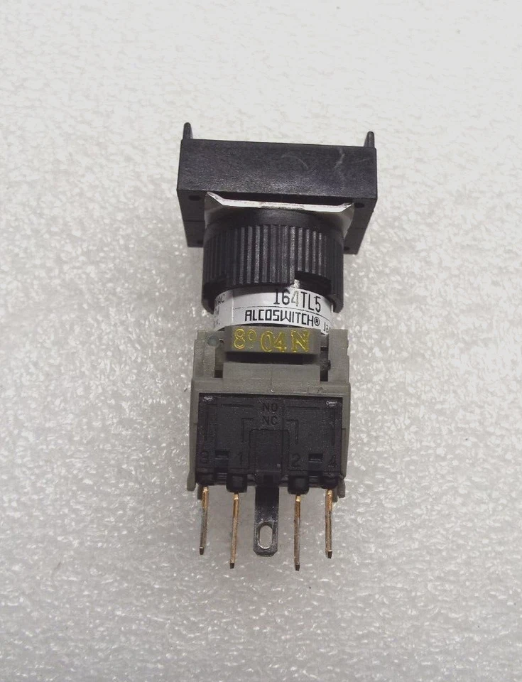 x2 Alcoswitch 164TL Illuminated Push Button ON OFF  ON 5AMP Alco Switch NO-NC - Image 3 of 4