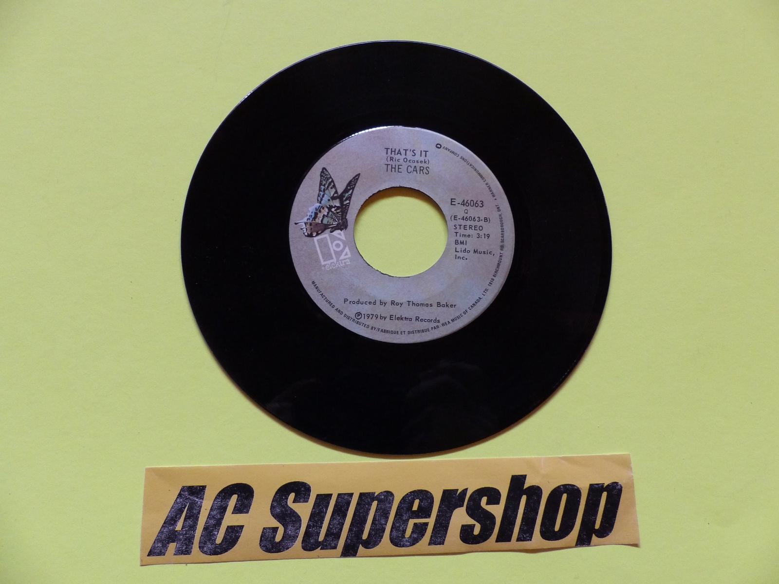 The Cars let�s go / that�s it 45 Record Vinyl Album 7