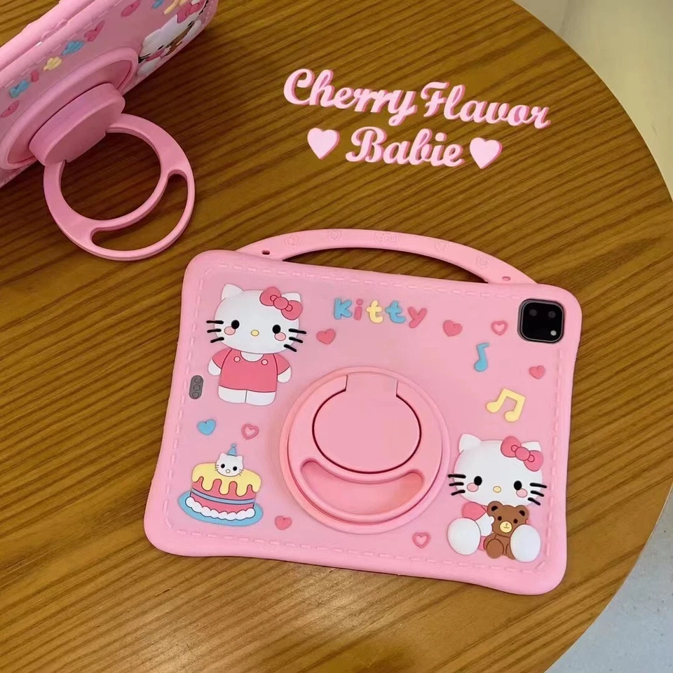 Kitty Pop Funda Silicona Soporte Cubierta Repuesto para iPad 9.7 10.9 Pro 11 10.2 Foto 3 de 4