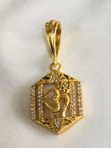 Authentic Sacred Sound Aum 22K Gold- Plated Locket Of Divine Resonance