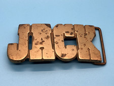 Vintage JACK Solid Brass Belt Buckle Iconic 70s Name Vintage Baron Taiwan