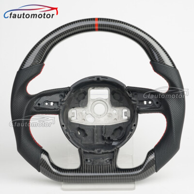 Real Carbon Fiber Steering Wheel Fit 2012-2016 Audi S3 S4 S5 RS3 RS4 RS5 RS6