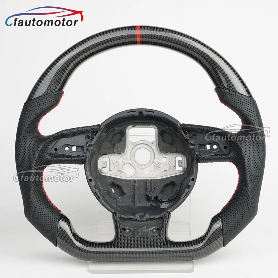 Carbon Fiber Steering Wheel Fit 2012-2016 Audi S3 S4 S5 A3 A4 RS4 RS5 RS6 RS7 A5 - Image 3 of 4