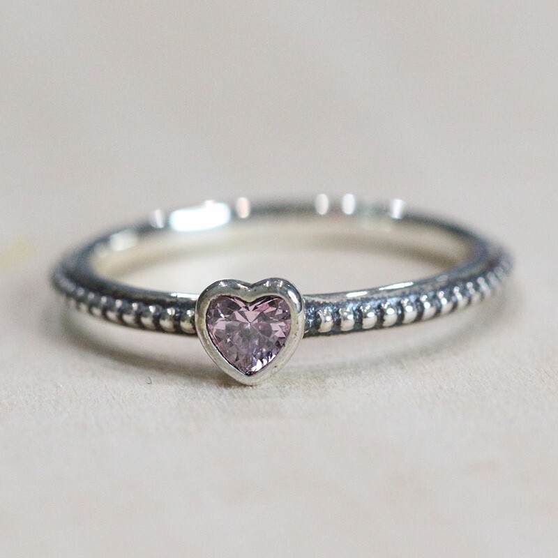 New Authentic Pandora Ring One Love Pink 190896SLP Size 58 W Tag