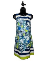 NWT Eliza J Womens Multicolor Shift Dress Sea Ocean MSRP $128 Sleeveless Size 8