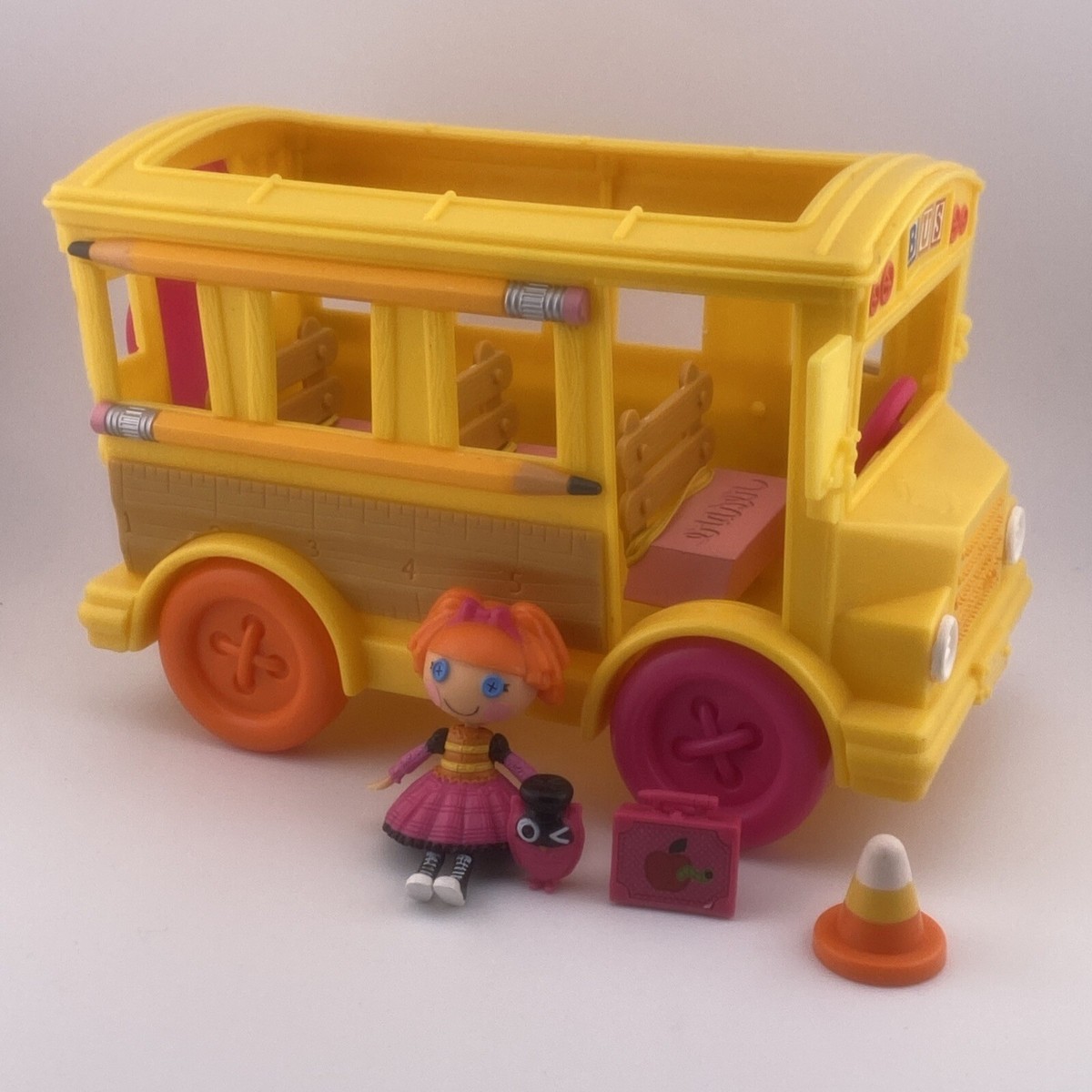 Bea Spells A Lot School Bus Lalaloopsy Mini Doll Playset Pet Owl Accessories
