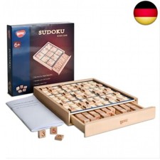BOHS Sudoku-Brettspiel aus Holz mit Schublade – mit Buch mit 100 Sudoku-Rätseln
