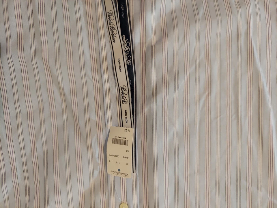 Mens New Brooks Bothers Dress Shirt 17 33 Blue Button Cotton - Image 3 of 4