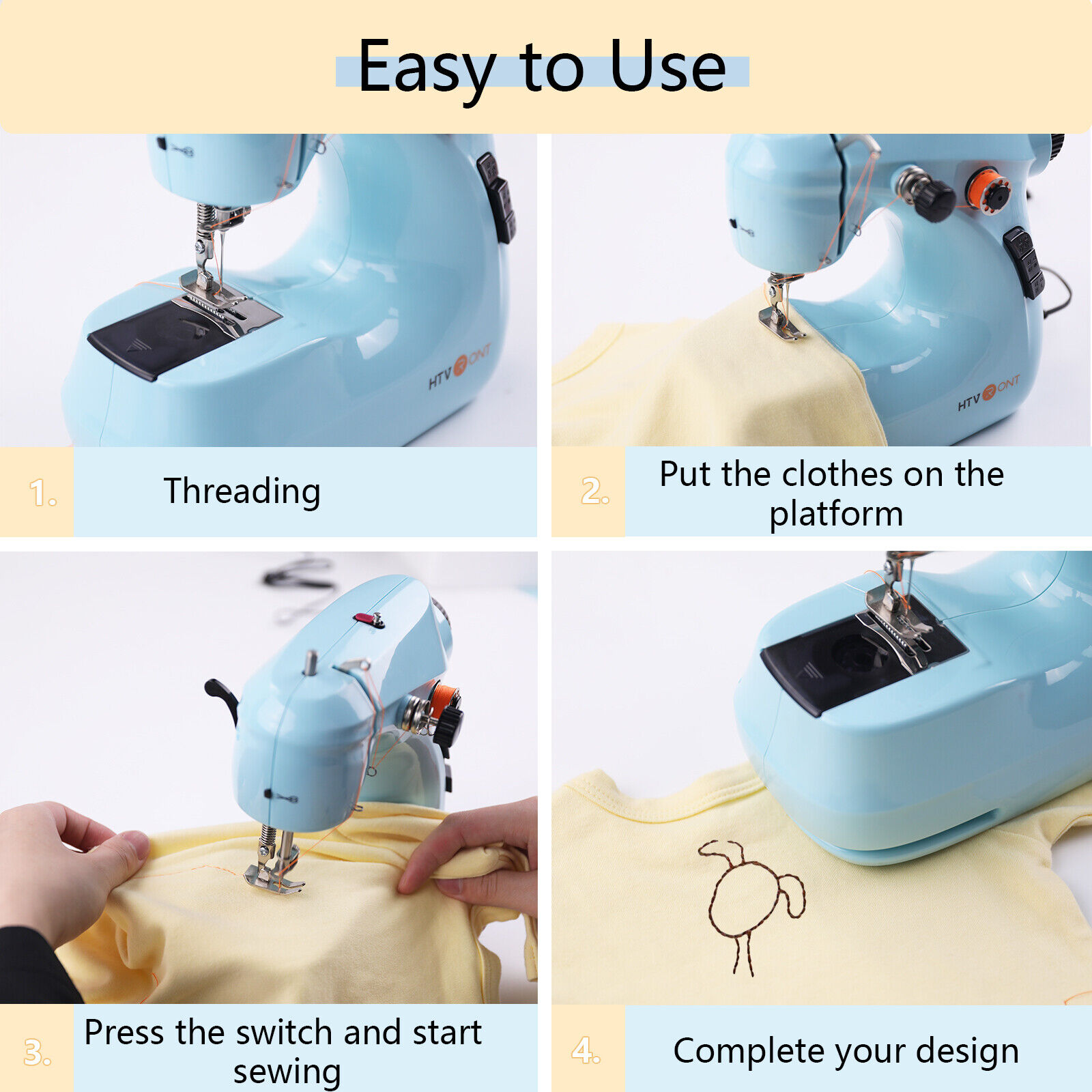 Nähmaschine Elektrische Mini Handnähmaschinen SET Nähen Stitch Werkzeug Tragbar
