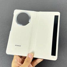 New Original HONOR Magic V3 Smart View Flip Case Luxury PU Leather Skin Cover