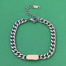 Titanium Steel Link Chain Bracelet for Men Women,Punk Hip Hop Bracelet