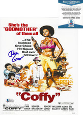 PAM GRIER SIGNED 'COFFY' 8x10 MOVIE POSTER PHOTO ACTRESS PROOF BECKETT COA BAS