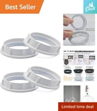Aluminum Threaded Socket Ring for Glass Lamp Shades - 4 Pack - White