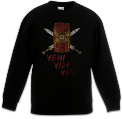 Veni Vidi Vici Shield Kinder Pullover Rom Ich Kam Sah Und Siegte Julius Caesar