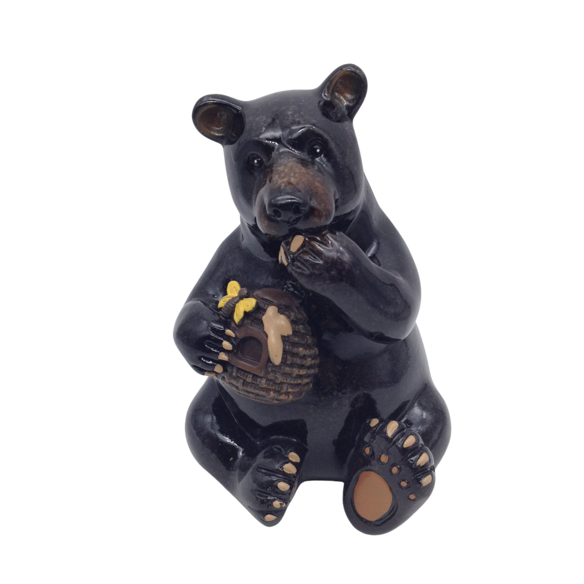 Black Bear Eating Honey Figurine Bee Hive 5.5 inch Tall New 54628