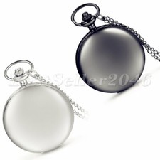 Glossy Smooth Digital Dial Quartz Pocket Watch Pendant Necklace Chain Gift Retro