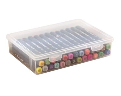 Plastic Storage Containers with Latching Lid for Art Craft White Empty -1 pack