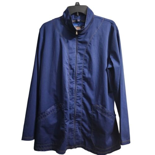Dickies Navy Blue Lightweight Work Jacket with Zip Front and Stand Collar Size L