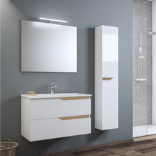 Mobile da bagno sospeso con lavabo 102 cm GRACE2 Bianco Lucido
