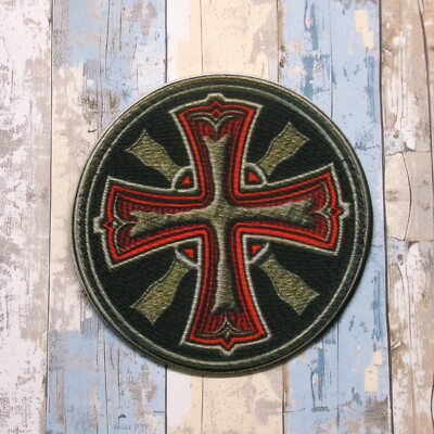 Knight Templar Patch Iron-on Applique Christian Badge Cross Crusader Medieval