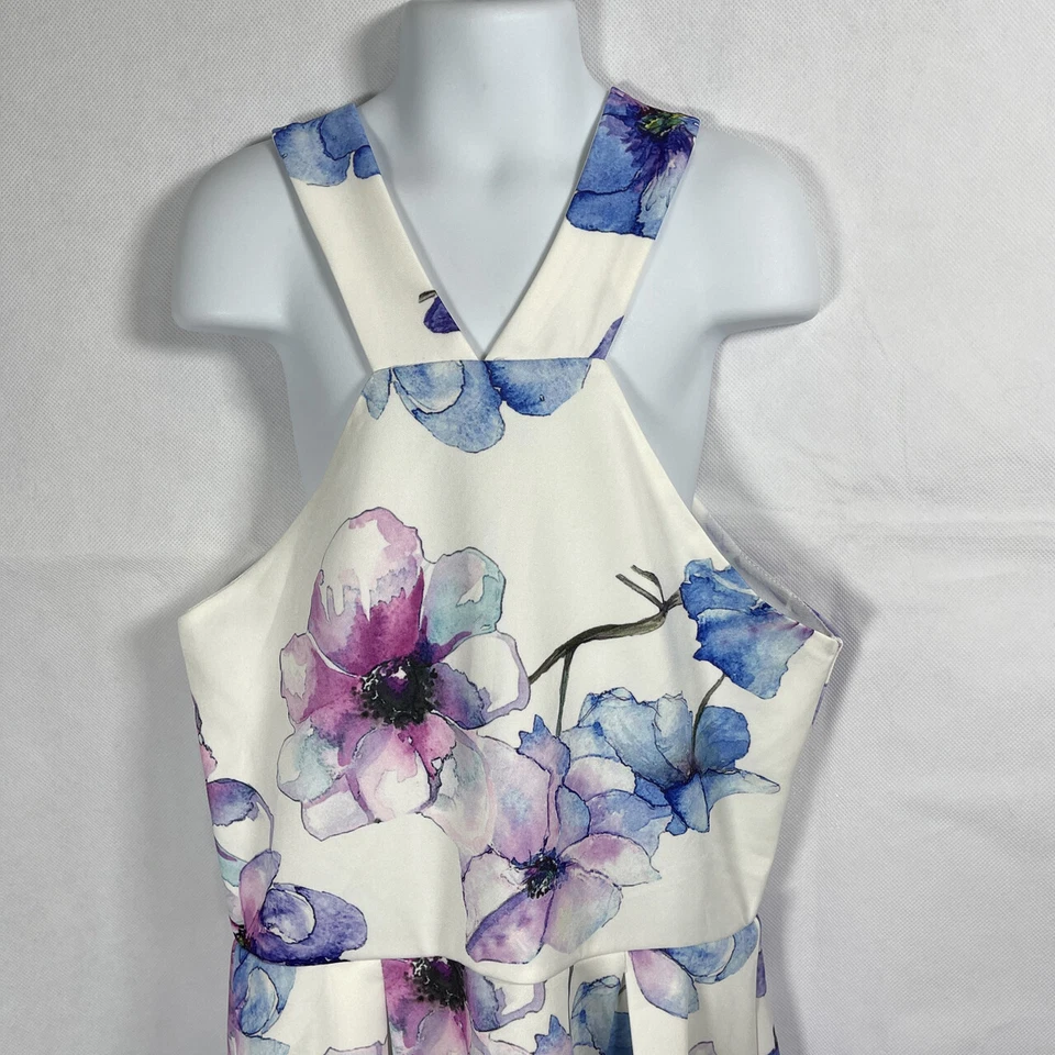 女孩精品 ELISA B. 白色紫色蓝色花卉无袖背心裙 16 码 — 第 2/4 张图片