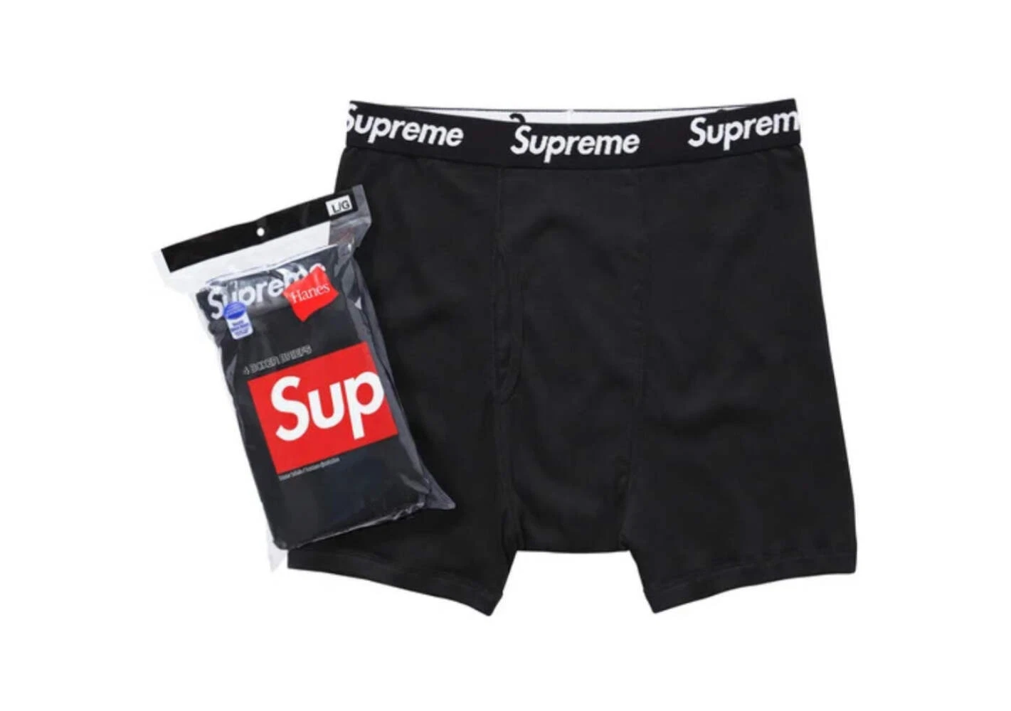 Boxer slip Supreme x Hanes (lot de 4) taille S, L (neuf) couleur noir
