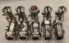 15MM x 1/2" Flat Faced Male Isolating Valve Chrome For Flexi Tap Connectors x 10
