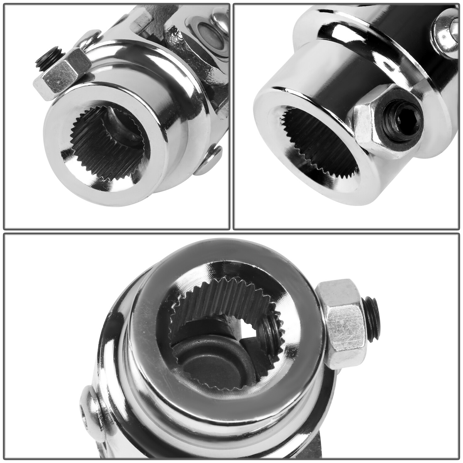 Spline Coupling Sleeve 5/8"-36 Spline To 3/4" DD Black Universal Steering U-Joint Coupler - For Vega Box &amp; More Drive Shaft Coupling