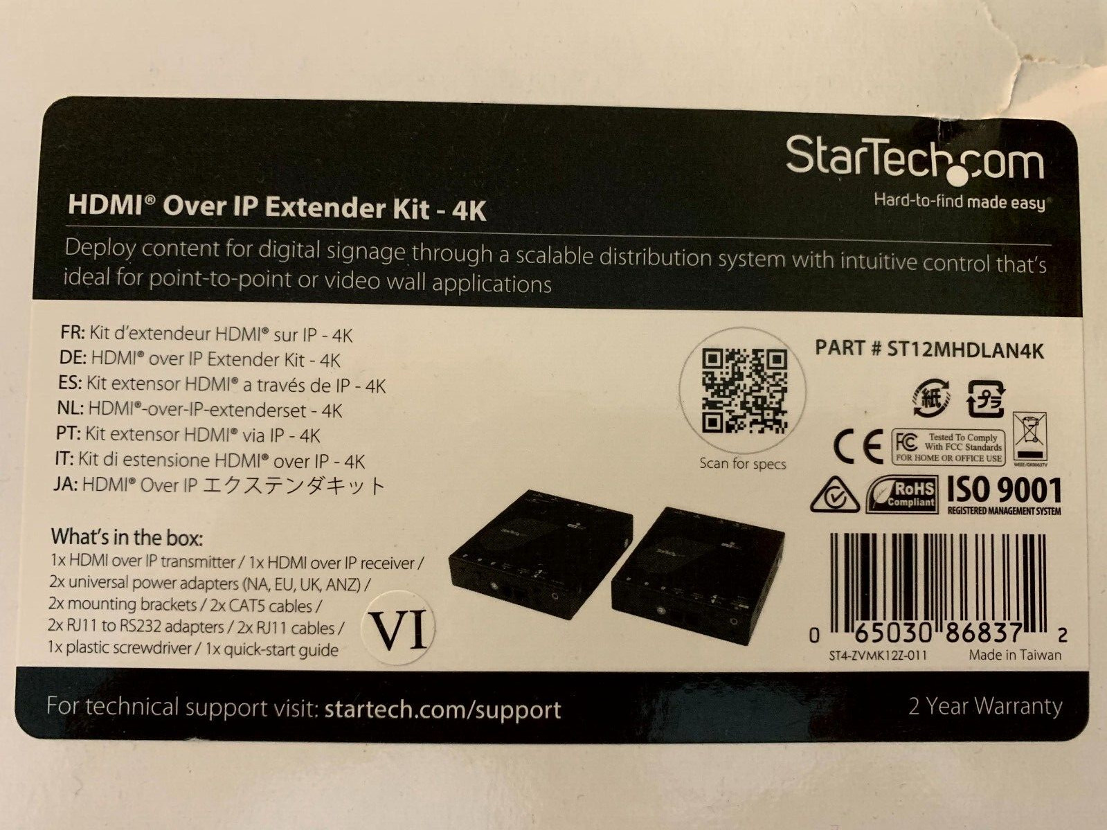 Rallonge HDMI IP 4K StarTech contre les pertes de signal vidéo longue distance