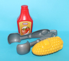 Little Tikes Pretend Play Kitchen Food: Corn, Ketchup, Tongs