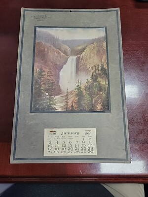 1926 Advertising Calendar R.C. Ball, D.V.M. Yellowstone Print
