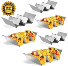 Taco Holders Set of 6  Taco Stand  Stainless Steel Taco Holder  with Easy Access