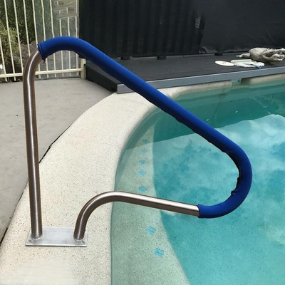 Pool Rail for inground Pools (39x32) 304SS Pool handrail with Nonslip Blue Cover