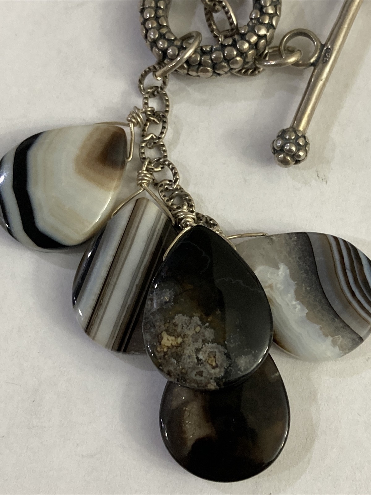 Solid Sterling 16” heavy link toggle necklace 3” … - image 3